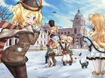  6+girls aircraft airplane alternate_costume amethyst_(zhan_jian_shao_nyu) animal ardent_(zhan_jian_shao_nyu) barfleur_(zhan_jian_shao_nyu) bearskin_cap belt bench bird black_footwear black_hat black_shirt blonde_hair blue_hair blue_legwear blue_sky blush boots braid brown_coat brown_footwear building buttons camera capelet cat closed_mouth cloud coat day double_bun dress eskimo_(zhan_jian_shao_nyu) fur_trim gloves glowworm_(zhan_jian_shao_nyu) green_dress green_eyes grey_gloves hat headphones heterochromia hood knee_boots kneeling long_hair long_sleeves looking_at_viewer looking_back mittens multiple_girls nurse_cap official_art one_eye_closed open_mouth outdoors pantyhose penguin red_coat saumarez_(zhan_jian_shao_nyu) scarf shirt shoes short_hair side_braid side_ponytail sirills sitting sky smile snow snow_bunny snowball standing statue striped striped_legwear striped_scarf thighhighs tree twintails vampire_(zhan_jian_shao_nyu) venus_(zhan_jian_shao_nyu) white_coat white_footwear yellow_legwear yellow_scarf zhan_jian_shao_nyu 