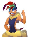  ambiguous_gender anthro candychameleon hair looking_at_viewer nintendo pok&eacute;mon scrafty simple_background sketch solo teeth video_games white_background 