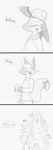  2016 anthro ask-jigsaw black_and_white blush canine clothed clothing dialogue disney english_text fan_character female fox group hat hoodie hugh_muskroura male mammal monochrome simple_background skunk sweat sweatdrop tentacle_monster tentacles text traditional_media_(artwork) white_background zootopia 