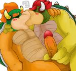  anthro bowser bowserboy101 male male/male mario_bros nintendo open_mouth penis sex simple_background video_games 