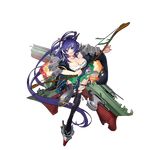  armor black_kimono black_legwear blue_hair blush bow bow_(weapon) breasts broken cannon cleavage collarbone damaged explosion fang flight_deck full_body green_skirt hair_ornament holding holding_bow_(weapon) holding_weapon japanese_clothes kimono large_breasts long_hair long_sleeves looking_at_viewer machinery miyazaki_byou obi official_art open_mouth pleated_skirt ponytail purple_eyes rigging sash shinano_(zhan_jian_shao_nyu) skirt standing standing_on_one_leg tears thighhighs torn_clothes torn_legwear transparent_background turret very_long_hair wardrobe_malfunction weapon wide_sleeves zettai_ryouiki zhan_jian_shao_nyu 