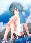  arm_support armpits ass bangs bare_shoulders barefoot blue_eyes blue_hair blue_sailor_collar blue_sky blue_swimsuit blurry blush breasts bright_pupils butt_crack closed_mouth cloud cloudy_sky covered_nipples day depth_of_field dive_ball dutch_angle fishing_lure fishing_rod flipped_hair from_side gen_7_pokemon great_ball hair_between_eyes hairband happy head_tilt hexagon knees_up leg_hug lens_flare light_smile looking_at_viewer looking_back looking_up mountain no_bra one-piece_swimsuit outdoors poke_ball pokemon pokemon_(creature) pokemon_(game) pokemon_sm popplio sailor_collar school_swimsuit shirosuzu shirt short_hair sideboob sitting sky sleeveless sleeveless_shirt small_breasts smile solo suiren_(pokemon) swimsuit swimsuit_pull water wet wet_hair white_shirt 