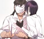  bad_id bad_pixiv_id black_gloves black_hair face_licking gloves licking male_focus male_saniwa_(touken_ranbu) multiple_boys pen saniwa_(touken_ranbu) tobacco_(tabakokobata) tongue tongue_out touken_ranbu upper_body yagen_toushirou yaoi 