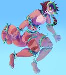  anthro candy_gore candychameleon chameleon fangs gore hair horn lizard male nude reptile scalie smile solo teeth tongue tongue_out 