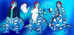  anthro areola breasts candychameleon dragon eel female fish hybrid marine model_sheet overweight pussy solo standing 