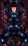  absurdres ahegao bodysuit breasts brown_hair gantz gantz_suit highres large_breasts short_hair sonparesu tentacles yamasaki_anzu 