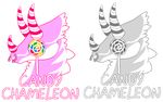  ambiguous_gender candychameleon chameleon duo english_text facial_piercing feral horn lizard nose_piercing piercing reptile scalie text watermark 
