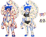  anthro arachnid areola arthropod breasts candychameleon clothed clothing female hair model_sheet nipples no_pupils nude pussy scorpion sketch smile solo standing 