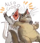  ambiguous_gender brushtail_possum confusion duo english_text featureless_crotch feral from_behind_position hug iguanamouth mammal marsupial open_mouth opossum scared semi-anthro sex sharp_teeth slightly_chubby smile standing sweat sweatdrop teeth text thumbs_up whiskers wide_eyed 