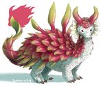  claws dragon dragonfruit feral flora_fauna food fruit horn iguanamouth long_neck plant quadruped shaded signature spines 