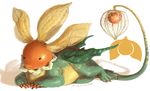  ambiguous_gender claws dragon feral flora_fauna food frill ground_cherry iguanamouth long_neck long_tail lying on_front plant quadruped shaded signature solo wings 