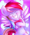  blush cutie_mark equine eyes_closed female friendship_is_magic hair happy heavymetalbronyyeah mammal multicolored_hair my_little_pony navel pegasus rainbow_dash_(mlp) smile solo teeth wings 