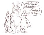  2016 anthro balls belly bonnie_hopps canine disney female fox fur gideon_grey group group_sex lagomorph male mammal married monochrome navel nude overweight overweight_male penis rabbit raspberrybutt sex simple_background slightly_chubby stu_hopps text threesome white_background zootopia 
