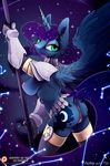  2016 anthro anthrofied anus ashley-arctic-fox blue_feathers breasts butt clothing cutie_mark equine feathered_wings feathers female friendship_is_magic horn legwear mammal my_little_pony nipples patreon princess_luna_(mlp) pussy solo winged_unicorn wings 