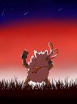  baku_densouro grass mankey night night_sky no_humans pokemon primeape sky 