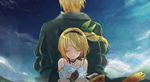  absurdres blonde_hair choker closed_eyes edna_(tales) eizen_(tales) gloves hair_ribbon hairband highres ribbon short_hair side_ponytail single_glove tales_of_(series) tales_of_zestiria toori_monchi 