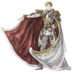  armor blonde_hair cape full_body gloves hand_on_hip looking_at_viewer male_focus maximilian official_art outstretched_arm senjou_no_valkyria senjou_no_valkyria_1 solo transparent_background white_gloves 