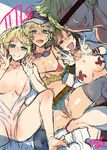  3girls bar_censor belt bra breasts censored center_opening cidney_aurum cleavage covered_nipples double_v dress final_fantasy final_fantasy_xv freckles hetero iris_amicitia large_breasts looking_at_viewer lunafreya_nox_fleuret mizuryuu_kei multiple_girls naughty_face pasties prompto_argentum short_shorts shorts sketch smile spread_legs tongue tongue_out underwear v wavy_mouth wedgie work_in_progress 