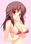  1girl blush breasts holding_breasts large_breasts sakura_trick takayama_haruka 