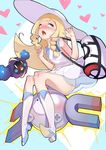  absurdres ahegao bag bangs blonde_hair blunt_bangs blush boots braid cosmog cross_eyed dress electricity gen_1_pokemon gen_7_pokemon green_eyes hat heart heart-shaped_pupils highres knee_boots lillie_(pokemon) long_hair magnemite oop open_mouth panties pokemon pokemon_(creature) pokemon_(game) pokemon_sm pussy_juice rolling_eyes sitting sleeveless sleeveless_dress sun_hat symbol-shaped_pupils tears tongue tongue_out twin_braids underwear white_dress white_hat white_panties 