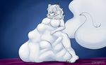  belly big_belly big_breasts breasts bulge coldbrush female fur vore white_fur 