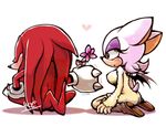  blush bow clothed clothing female flower knuckles_the_echidna male plant rouge_the_bat simple_background sonic_(series) text urahyu 