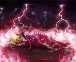  claws dragon feral fire lightning neytirix open_mouth solo spines teeth tongue 