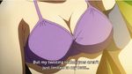  2girls animated animated_gif aoba_kazane black_hair breasts brown_hair hououin_sanae keijo!!!!!!!! large_breasts multiple_girls subtitled swimsuit 