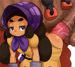  1girl all_fours bestiality black_hair dark_skin doggystyle female haapuu_(pokemon) happy_sex horse long_hair looking_at_viewer mato_spectoru mudsdale nintendo penis pokemon pokemon_(game) pokemon_sm precum saliva sex shiny_skin smile sweat testicles 