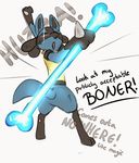  3_fingers black_fur blue_fur bone canine digitigrade fur lucario mammal nintendo pok&eacute;mon spikes unknown_artist video_games yellow_fur 