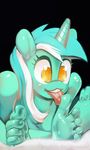  anthro anthrofied badrainbow barefoot equine feet female foot_fetish foot_lick friendship_is_magic hair hi_res horn licking lyra_heartstrings_(mlp) mammal multicolored_hair my_little_pony open_mouth soles solo toes tongue tongue_out two_tone_hair unicorn 