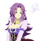  1girl aqua_eyes breasts cleavage dress ilene_rembrandt long_hair purple_hair tales_of_(series) tales_of_destiny 