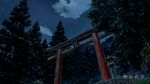  copyright_name forest from_below highres kimi_no_na_wa landscape nature night no_humans official_art outdoors scenery sky stone_lantern torii tree 