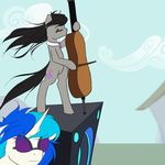  2016 animated black_hair blush bow_tie building cloud cutie_mark daimyo duo earth_pony equine eyewear female feral friendship_is_magic fur glasses grey_fur hair horn horse house mammal multicolored_hair my_little_pony octavia_(mlp) outside pony ponyville red_eyes sky speaker unicorn vinyl_scratch_(mlp) white_fur 