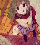 :o backpack bag black_eyes breath brown_hair from_above long_hair looking_up maij mittens night open_mouth original outdoors pantyhose perspective plaid plaid_skirt reflective_eyes scarf shoes skirt sneakers solo stairs star star_(sky) sweater ticket winter winter_clothes 