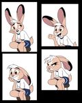  angry anthro brown_eyes clothed clothing digital_media_(artwork) disney fan_character female grummancat jackie_hopps_(grummancat) lagomorph mammal rabbit scowl smile smirk solo uniform zootopia 