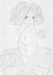  anthro anthrofied bellossom blush female flora_fauna monochrome navel nintendo nude plant pok&eacute;mon pok&eacute;morph pussy solo standing traditional_media_(artwork) video_games 狐玉露 