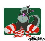  ayumi breasts candy candy_cane chrismas christmas food holidays invalid_color masturbation nipples pussy stripped_socks styl-fly tongue wet wolf_black wolf_female wolf_teal 