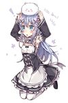  &gt;_&lt; :3 animal animal_on_head arms_up blue_eyes blush bow closed_eyes cosplay crossover dated detached_sleeves gochuumon_wa_usagi_desu_ka? hair_ornament hairclip happy_birthday kafuu_chino kvlen loafers maid minase_inori on_head open_mouth re:zero_kara_hajimeru_isekai_seikatsu rem_(re:zero) rem_(re:zero)_(cosplay) seiyuu_connection shoes silver_hair tippy_(gochiusa) underbust 