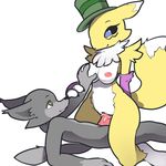  anthro areola breasts canine cowgirl_(disambiguation) cowgirl_position cowgirl_style digimon digital_media_(artwork) female fox itsunknownanon male male/female mammal nipples nude olla on_top penetration penis renamon sex smile vaginal vaginal_penetration video_games 