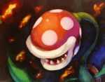  evil_smile fangs fire flower_pot leaf mario_(series) nintendo no_humans open_mouth piranha_plant plant polka_dot shiburingaru smile super_mario_bros. super_smash_bros. super_smash_bros._ultimate 