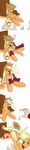  2016 applejack_(mlp) blonde_hair comic cowboy_hat cutie_mark daimyo disembodied_hand earth_pony equine female feral freckles friendship_is_magic fur green_eyes hair hat horse mammal my_little_pony orange_fur pony simple_background solo white_background 