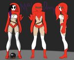  annonymouse black_hair bomb breasts cleavage clothed clothing explosives fan_character hair hoodie legwear mai_daay mask model_sheet shorts shygirl socks 
