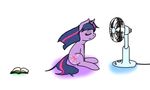  2016 animated book cutie_mark daimyo equine female feral friendship_is_magic fur hair horn mammal mechanical_fan multicolored_hair my_little_pony purple_fur simple_background solo twilight_sparkle_(mlp) unicorn white_background 