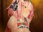  1girl black_lilith breasts cum facial female game_cg hotarubi_(misao) misao_~injoku_ninpouden~ nipples nobushito_kuro pink_hair sweat tears 