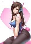  bunny_girl cleavage d.va headphones overwatch pantyhose signed tail tattoo tracyton 