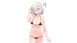  bikini blue_eyes blush breasts cleavage hamakaze_(kancolle) kantai_collection meth_(emethmeth) swimsuit white white_hair 