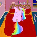  bed equine female horn horse mammal pony pussy rubydusk skittle_(oc) suggestive_look unicorn 