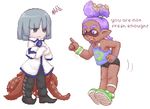  blue_eyes blue_hair dark_skin english_text girly hair inkling khiuli male nintendo pointy_ears purple_eyes purple_hair splatoon tentacle_hair tentacles text video_games 