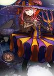  blue_eyes elizabeth_bathory_(fate) elizabeth_bathory_(fate)_(all) elizabeth_bathory_(halloween)_(fate) fate/extra fate/extra_ccc fate/grand_order fate_(series) hat horns jack-o'-lantern long_hair looking_at_viewer pink_hair pointy_ears rano solo tail wings 